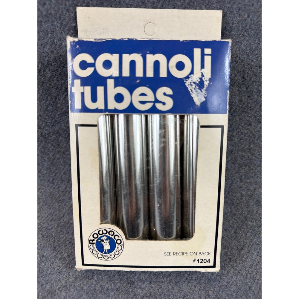 Rowoco Cannoli Tubes Unisex‎ OS Silver Vintage Metal Pastry Molds Set of 4 1204